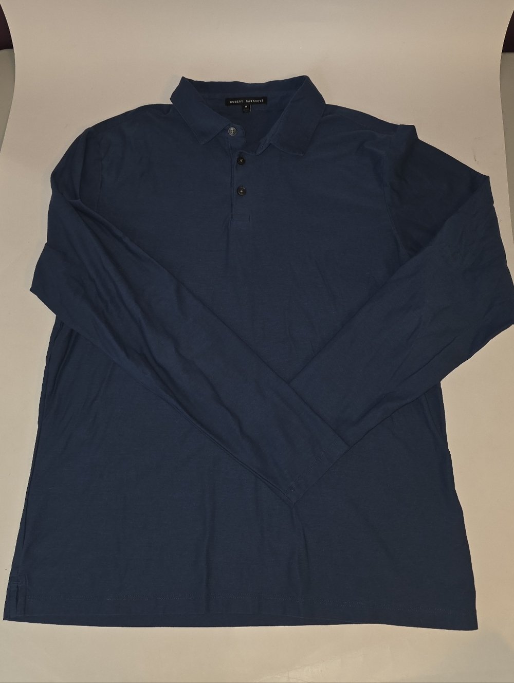 Mens Robert Barakett Hickman Long Sleeve Polo Size M Blue